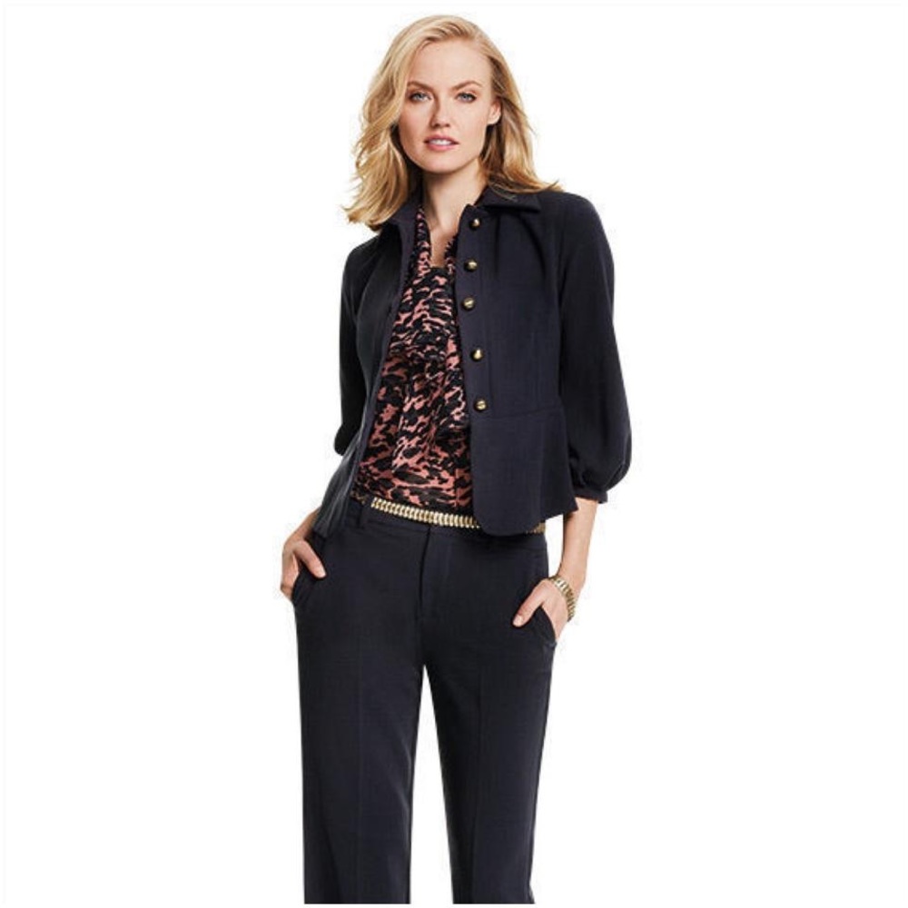 CAbi | Black Abbott Peplum Jacket Blazer Size 4
